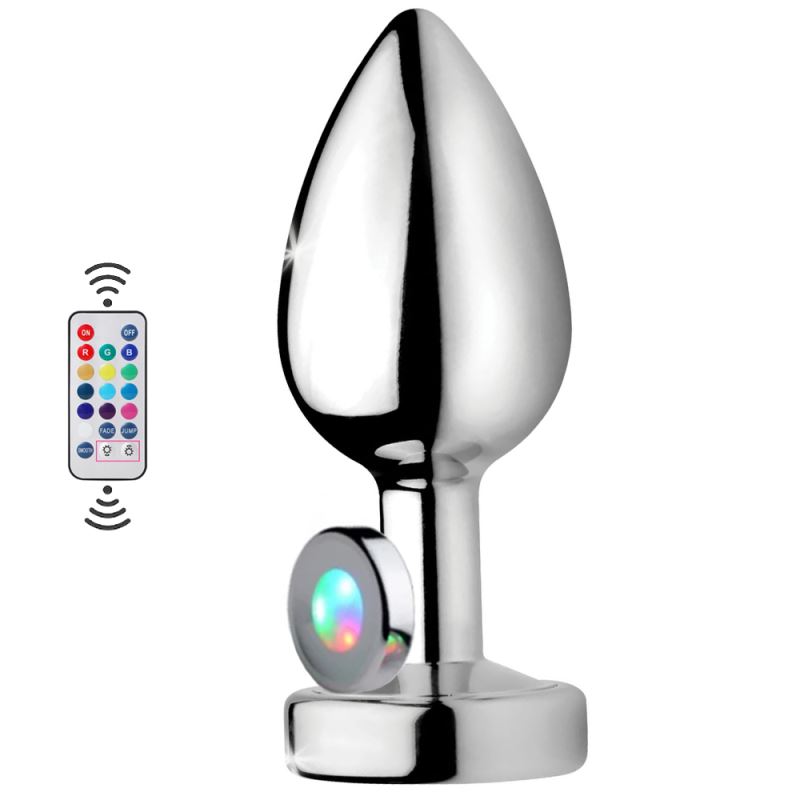 Sexual World Anal Play Uzaktan Kumanda Led Metal Anal Plug-Small