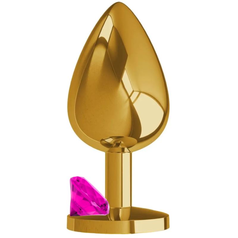 Sexual World Booty Jewellery Taşlı Gold Metal Anal Plug Medium-Pink