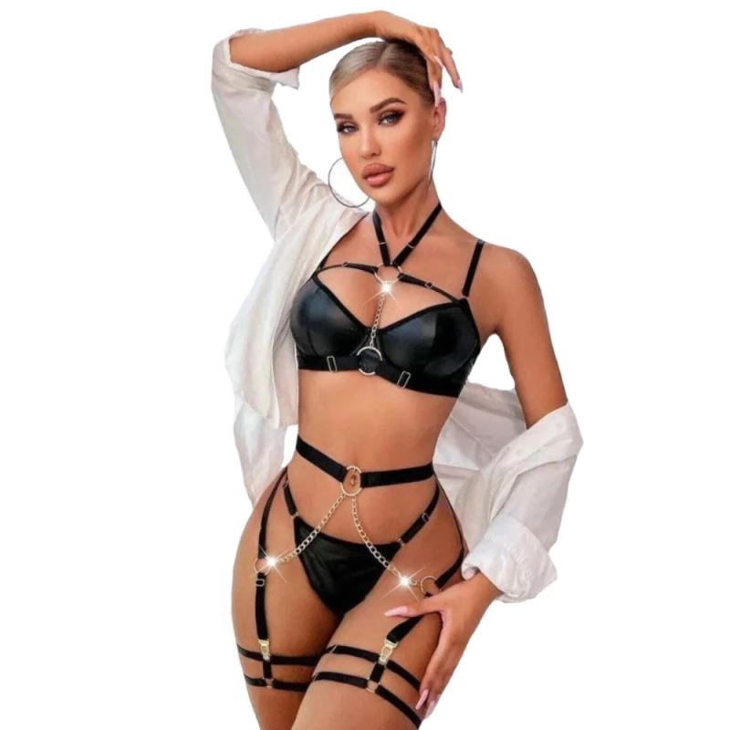 Sexual World Fantasy Wear Lingerie Dreams Zincirli Jartiyer Takım