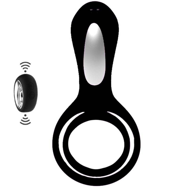 Sexual World His And Her Remote Control Stimulation Titreşimli Penis Halkası-Black