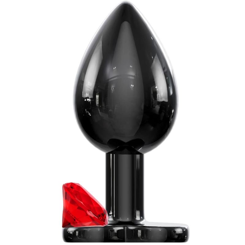 Sexual World Hot Cool Booty Jewellery Black Metal Anal Plug Medium-Red