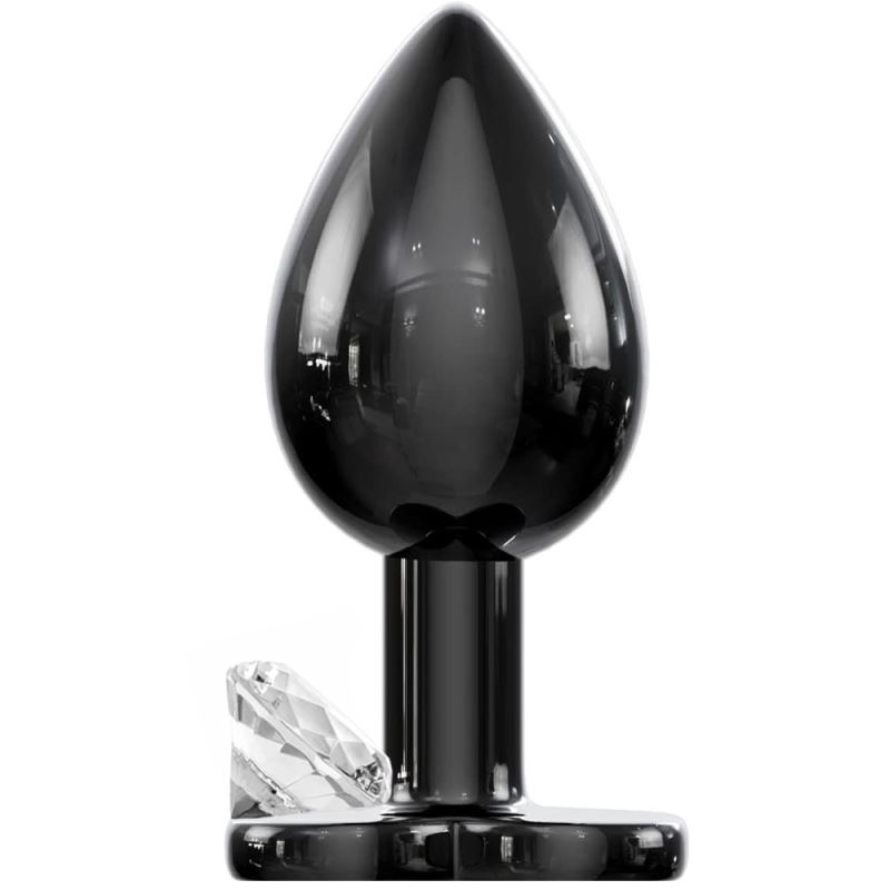 Sexual World Hot Cool Booty Jewellery Black Metal Anal Plug Medium-White