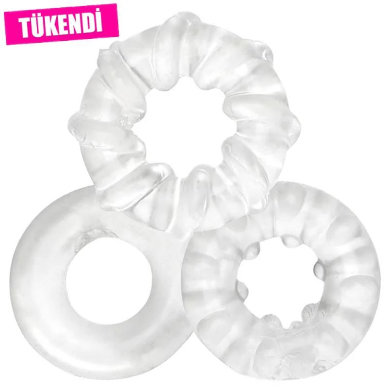 Shequ Silicone Cock Ring 3 Pcs. Yumuşak Silikon Penis Halkası Seti