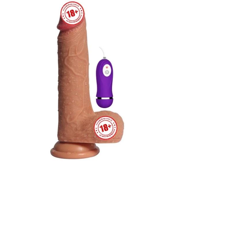 Shequ Vibrating Dildo Series Little Dean 19.5 cm Reaslistik Titreşimli Penis