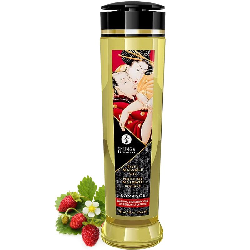 Shunga Erotic Massage Oil 240 Ml Çilek Aromalı Masaj Yağı