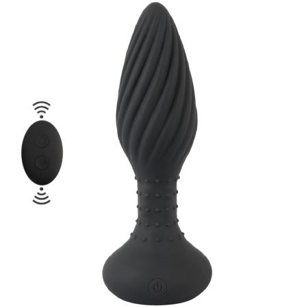 Anos Remote Controlled Butt Plug With Vibration Rotation Pearls Anal Vibratör