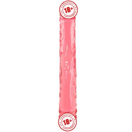 Doc Johnson Crystal Jellies Çift Taraflı Pembe Jel Penis 44 cm