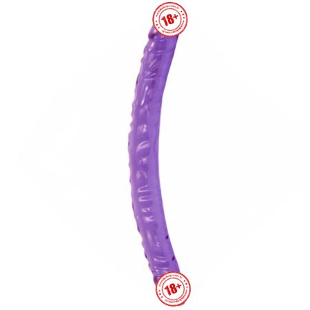 Doc Johnson Crystal Jellies Jr. Double Dong Dildo Jel Doku 44.5 cm Penis-Purple