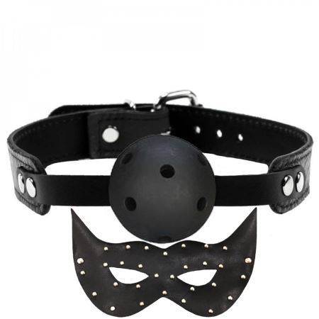 Erox Fetish Fantasy Series Master Ball Gag Black Nefes Alınabilir Ağız Topu ve Maske