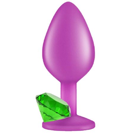 Erox Safe Body Pruple Silicone Yeşil Taşlı Large Silikon Anal Plug