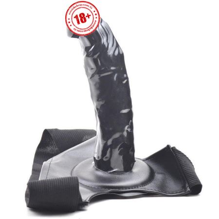 Hollow Extender 20 cm İçi Boş Realistik Dildo Kemerli Zenci Strapon