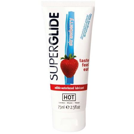 Hot Edibles Superglide Lube 75 ml Çilek Aromalı Kayganlaştırıcı Jel