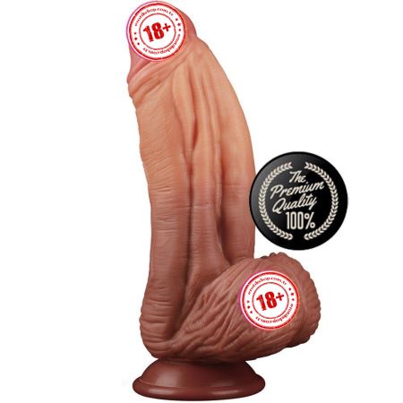 Lovetoy Dual Layered Platinum Silicone Cock 25 cm Realistik Dildo LV411014