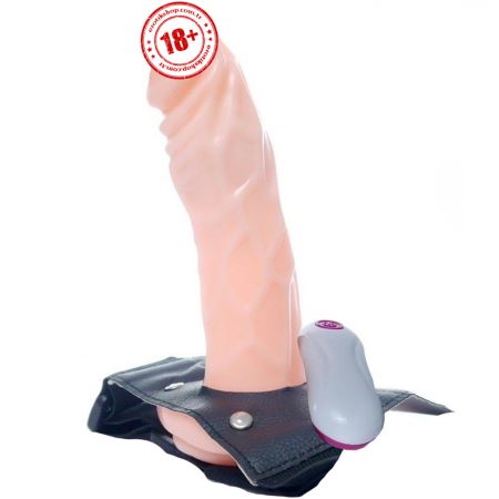 Potent Plunger 19 cm İçi Boş Strapon Kemerli Titreşimli Realistik Penis