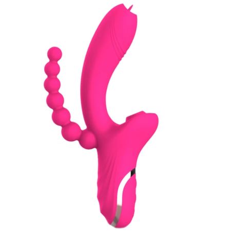 Sexual World 3D Stimülasyon 3`in 1 Emme ve Dil Hareketli Vibratör-Pink