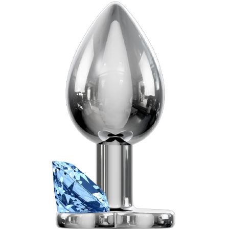 Sexual World Booty Jewellery Silver Metal Anal Plug Large-Blue