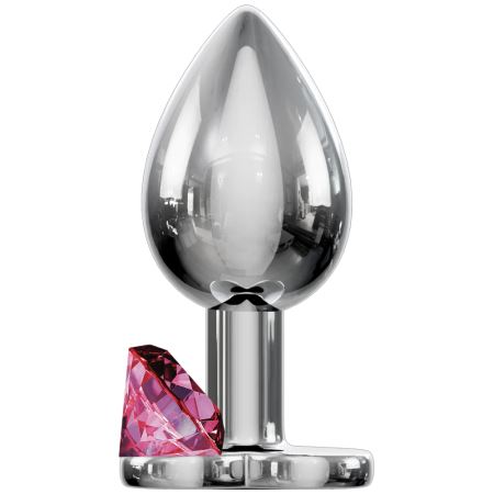 Sexual World Booty Jewellery Silver Metal Anal Plug Medium-Pink