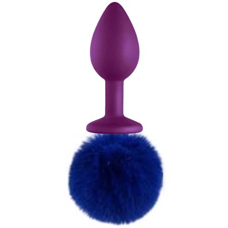 Sexual World Bunny Tail Peluşlu Mor Silikon Anal Plug-Purple