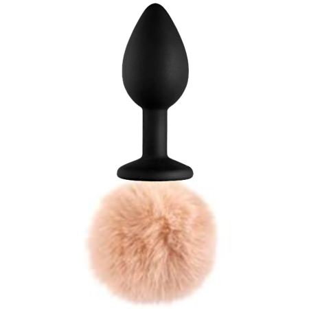 Sexual World Bunny Tail Peluşlu Pembe Silikon Anal Plug-Brown