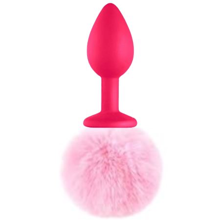 Sexual World Bunny Tail Peluşlu Pembe Silikon Anal Plug-Rose