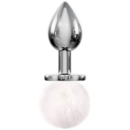 Sexual World Bunny Worx Exuise Tail Peluşlu Metal Anal Plug-White