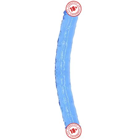 Sexual World Double Ended Jelly Dildo 30 cm Çift Taraflı Jel Penis-Blue