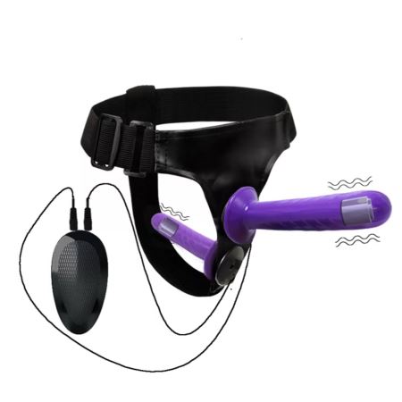 Sexual World Double Strap-On Bi Seksüel Kemerli Penis-Purple