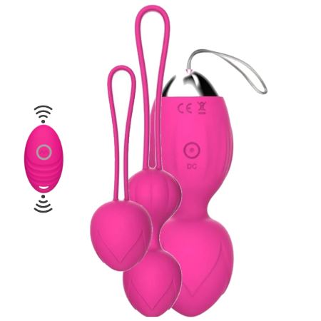 Sexual World Exuis Kegel Balls Uzaktan Kumanda Kegel Vibratör Seti-Red