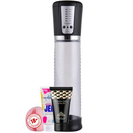 Sexual World Rechargeable Men Penis Pump Otomatik Penis Pompası ve Titan Jel