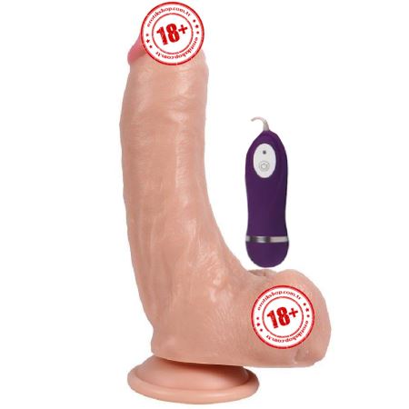 Shequ Lungton 22 cm 10 Modlu Realistik Titreşimli Penis