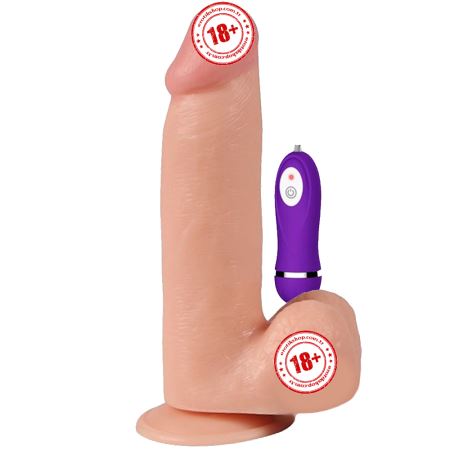 Shequ Phantom 20 cm 10 Modlu Realistik Titreşimli Penis