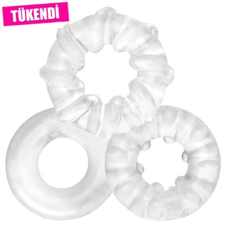 Shequ Silicone Cock Ring 3 Pcs. Yumuşak Silikon Penis Halkası Seti