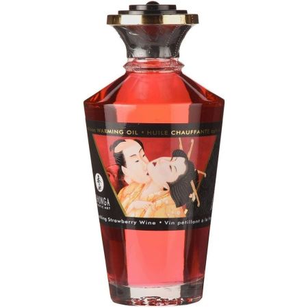 Shunga Aphrodisiac Warming Oil Strawberry 100 Ml Isıtmalı Erotik Masaj Yağı