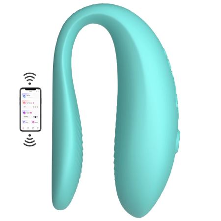 We-Vibe Sync Lite App Controlled Rechargeable Couples Vibrator-Aqua