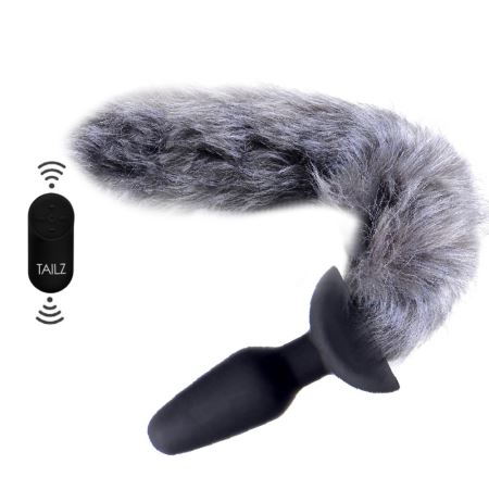 Xr Grey Fox Tail Vibrating Anal Plug Titreşimli Kuyruklu Anal Vibratör